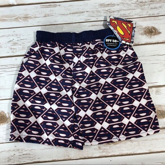 Superman UPF 50 Sun Protection Swim Trunks New - Picture 1 of 4